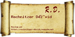 Rechnitzer Dávid névjegykártya